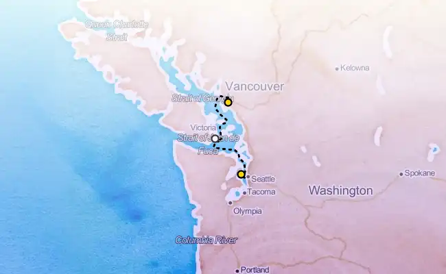 3 Night Pacific Coastal Cruise route map