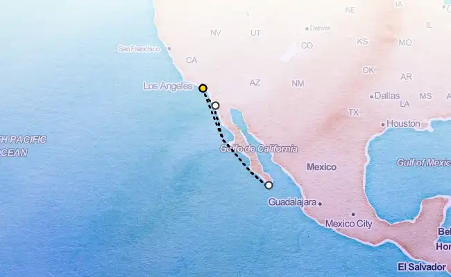 5 Night Mexican Riviera Cruise route map