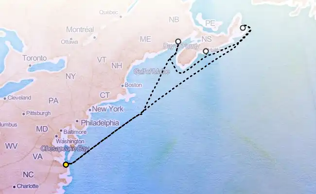 8 Night Canada Cruise route map