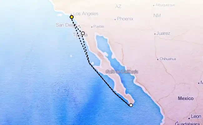 6 Night Mexican Riviera Cruise route map