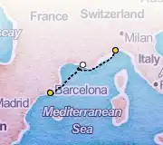 2 Night Savona to Barcelona cruise
