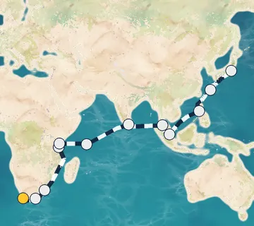 36 Night Cape Town to Tokyo cruise