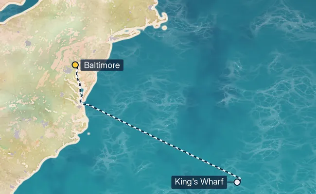 7 Night Bermuda Cruise route map