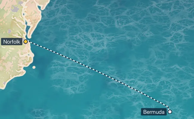 6 Night Bermuda Cruise route map