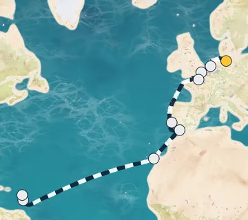18 Night Hamburg to Pointe-a-Pitre cruise