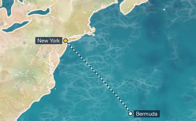 5 Night Bermuda & New York Cruise route map