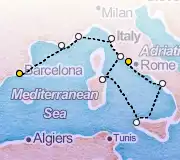 9 Night Barcelona to Rome cruise