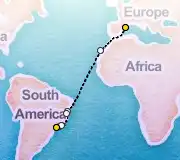 15 Night Barcelona to Sao Paolo cruise