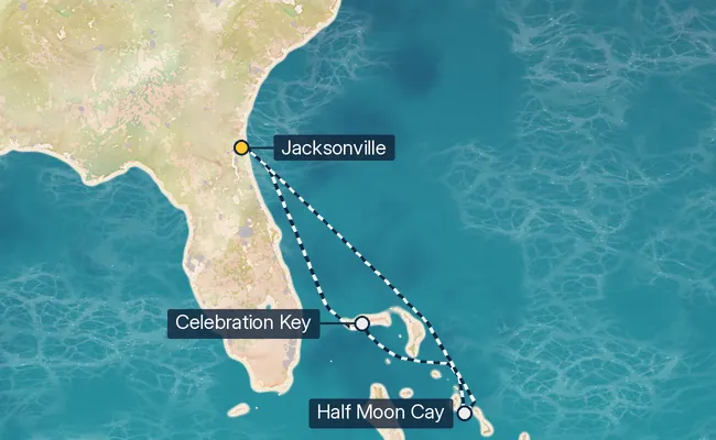 5 Night Bahamas Cruise route map