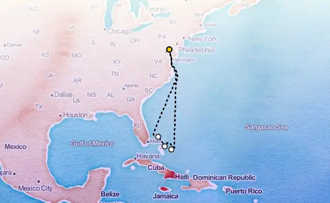 7 Night Bahamas Cruise route map