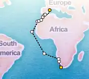 24 Night Cape Town to Barcelona cruise