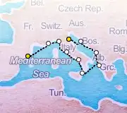 9 Night Barcelona to Ravenna cruise