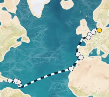 24 Night Hamburg to Pointe-a-Pitre cruise