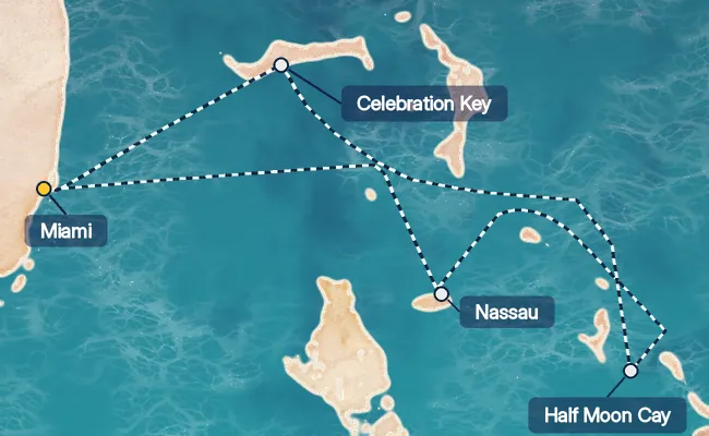 5 Night Bahamas Cruise route map