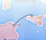 1 Night Tunis to Palermo cruise