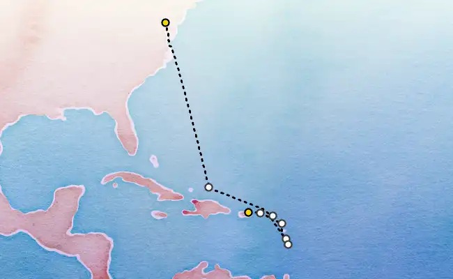 10 Night Caribbean Cruise from Baltimore to San Juan route map