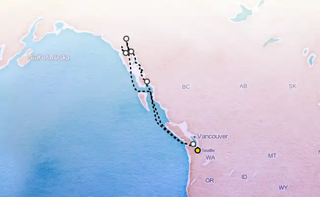 9 Night Alaska From Seattle Cruise route map