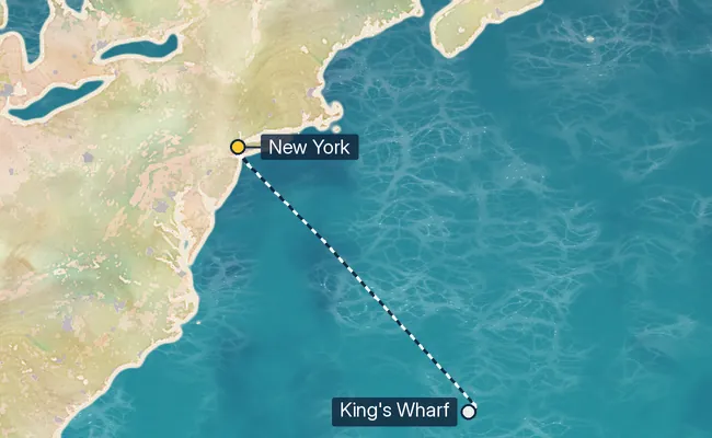 5 Night Bermuda & New York Cruise route map