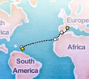 15 Night Barcelona to Pointe-a-Pitre cruise