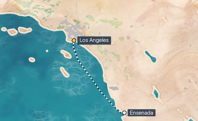 3 Night Ensenada Cruise route map