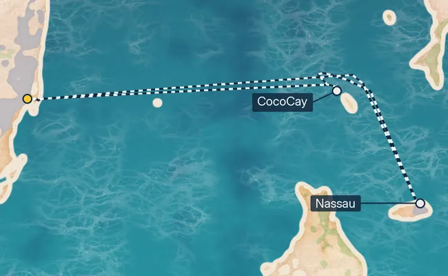 5 Night Bahamas & Perfect Day Cruise route map