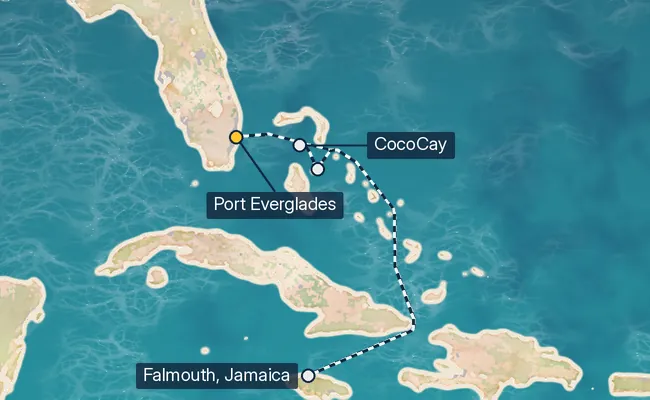 6 Night Western Caribbean & Perfect Day Cruise route map