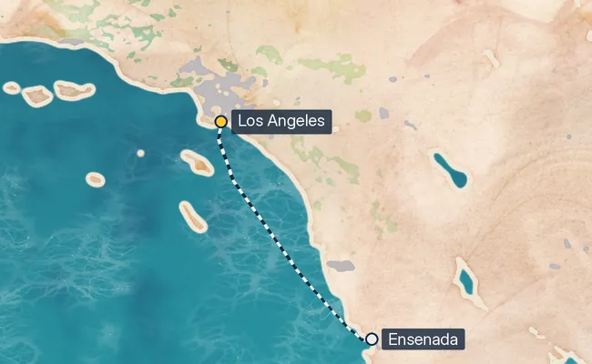 3 Night Ensenada Cruise route map