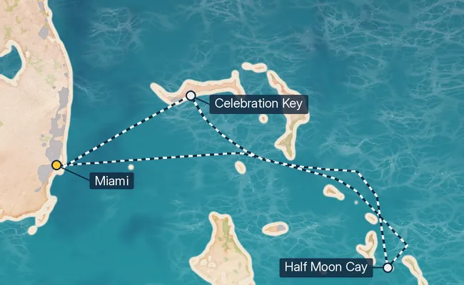 4 Night Bahamas Cruise route map
