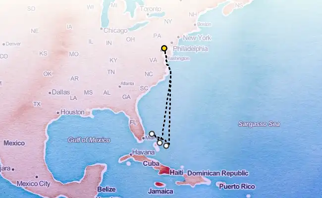 7 Night Bahamas Cruise route map