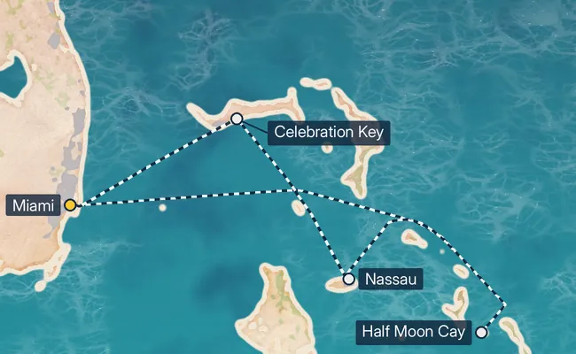 5 Night Bahamas Cruise route map