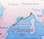 2 Night Barcelona to Savona cruise