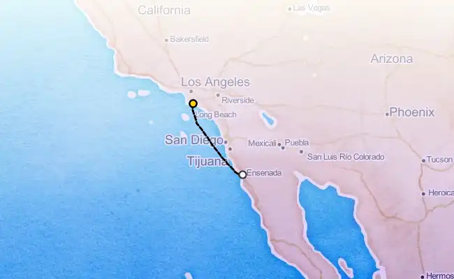 3 Night Ensenada Cruise route map