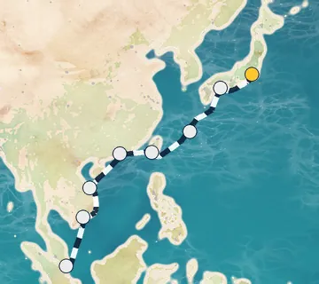 14 Night Tokyo to Singapore cruise