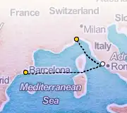 3 Night Barcelona to Savona cruise