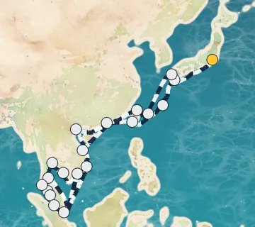 42 Night Tokyo to Tokyo cruise