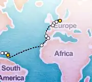 24 Night Hamburg to Pointe-a-Pitre cruise