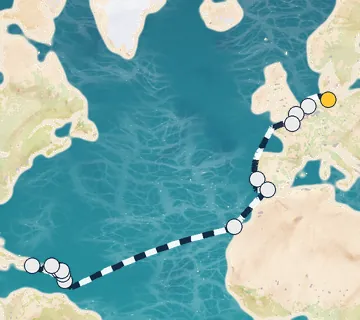 24 Night Hamburg to Pointe-a-Pitre cruise