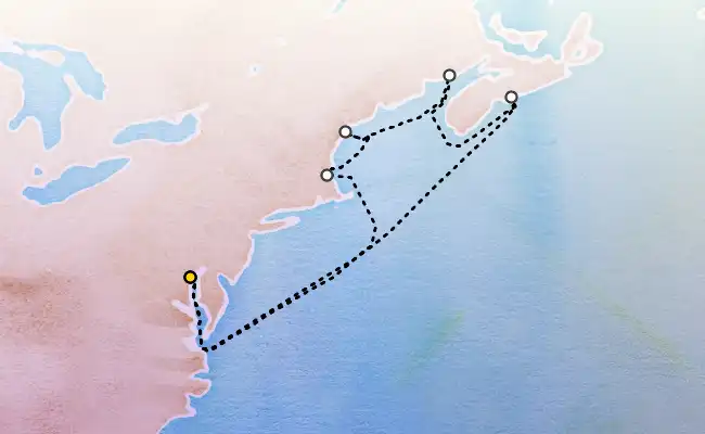 9 Night Canada & New England Cruise route map
