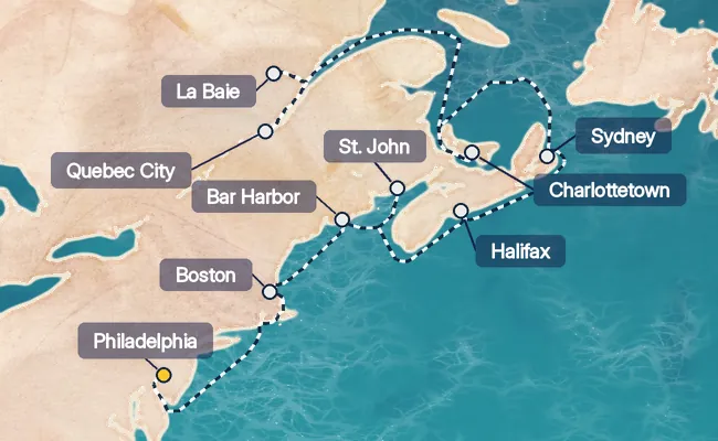 11 Night Canada & New England Cruise route map