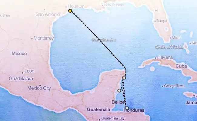 7 Night Western Caribbean Cruise route map