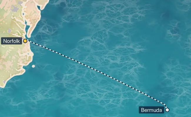 6 Night Bermuda Cruise route map