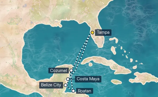 7 Night Western Caribbean Cruise route map
