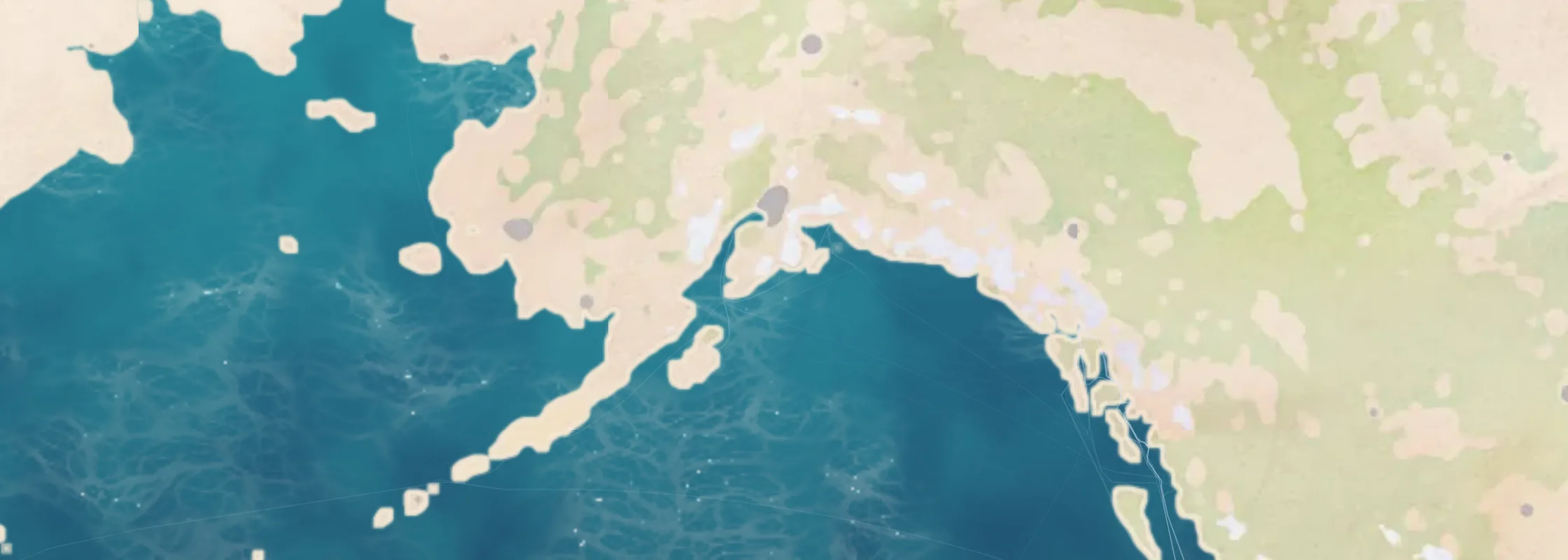 Watercolor chart of Alaska cruise ports