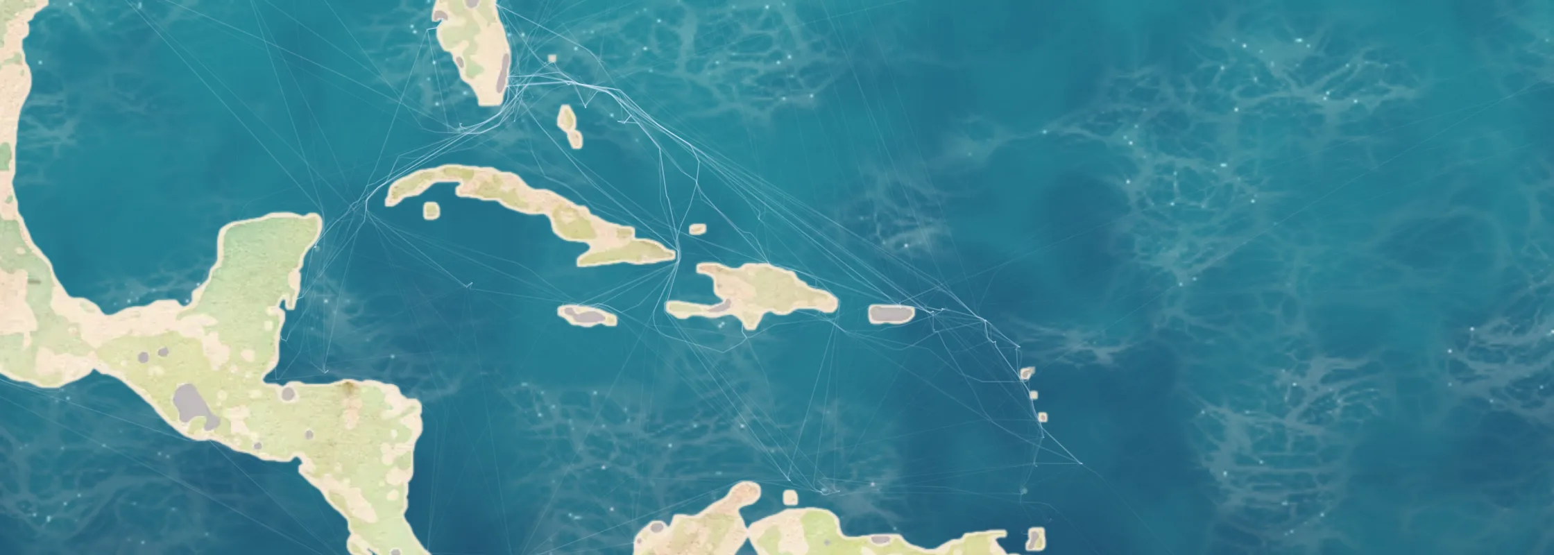 Watercolor chart of Caribbean cruise ports