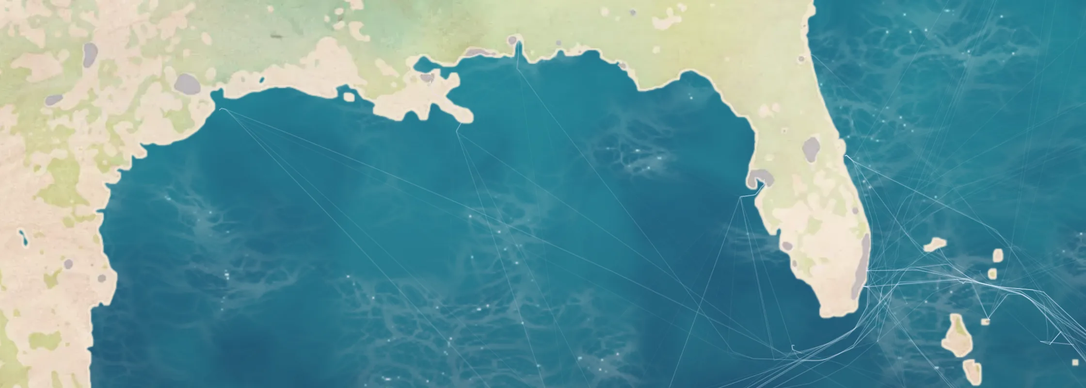 Watercolor chart of Florida & Gulf Coast cruise ports