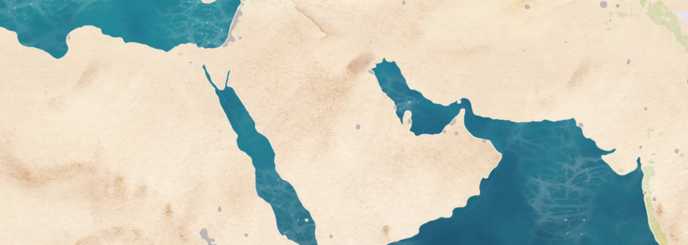 Watercolor chart of Middle East cruise ports