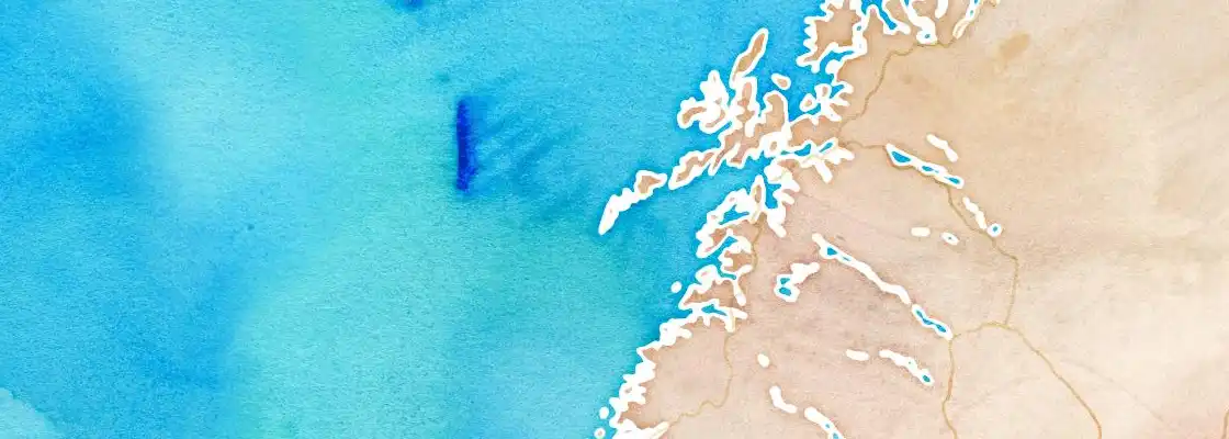 Map of Reine port area