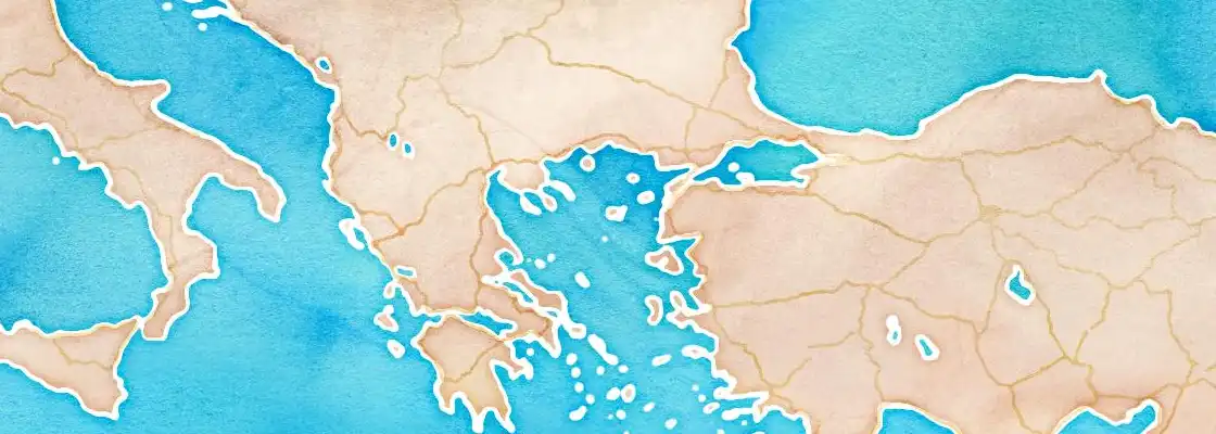 Map of Myrina port area