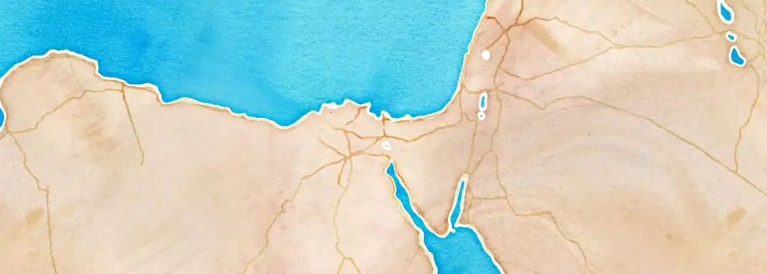 Map of Suez Canal port area
